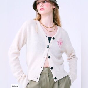 Mardi Mercredi Blended V-neck Cardigan